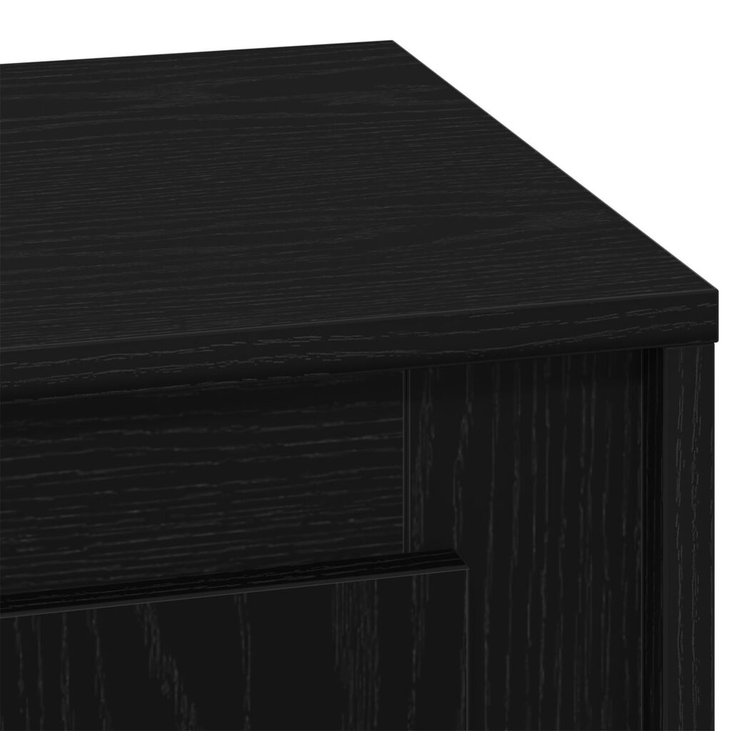vidaXL Κομοδίνα με LED Φώτα 2 τμχ Μαύρο Δρυς 44x34,5x45 εκ