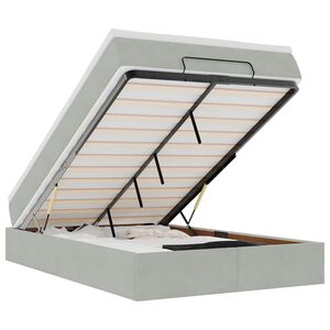 vidaXL Οθωμανικό κρεβάτι με στρώμα ανοιχτό γκρι 120x190 cm Velvet