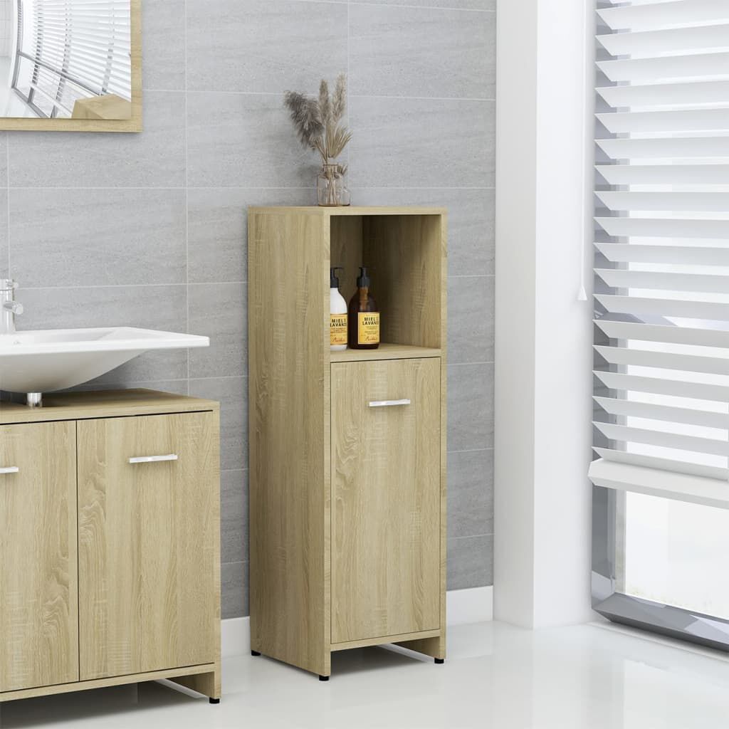 vidaXL Στήλη Μπάνιου Sonoma Δρυς 30 x 30 x 95 εκ. Επεξεργασμένο Ξύλο