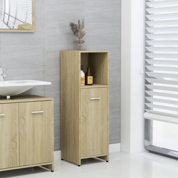 vidaXL Στήλη Μπάνιου Sonoma Δρυς 30 x 30 x 95 εκ. Επεξεργασμένο Ξύλο