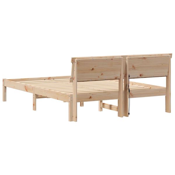 vidaXL Σκελετός Κρεβατιού Καφέ 120 x 200 cm Συμπαγές ξύλο πεύκου