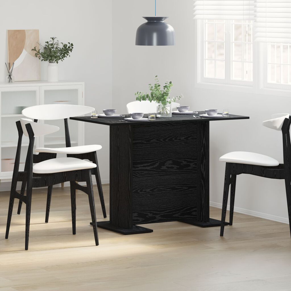 vidaXL Τραπέζι Τραπεζαρίας Μαύρη Δρυς 110x60x75 εκ Επεξεργασμένο Ξύλο