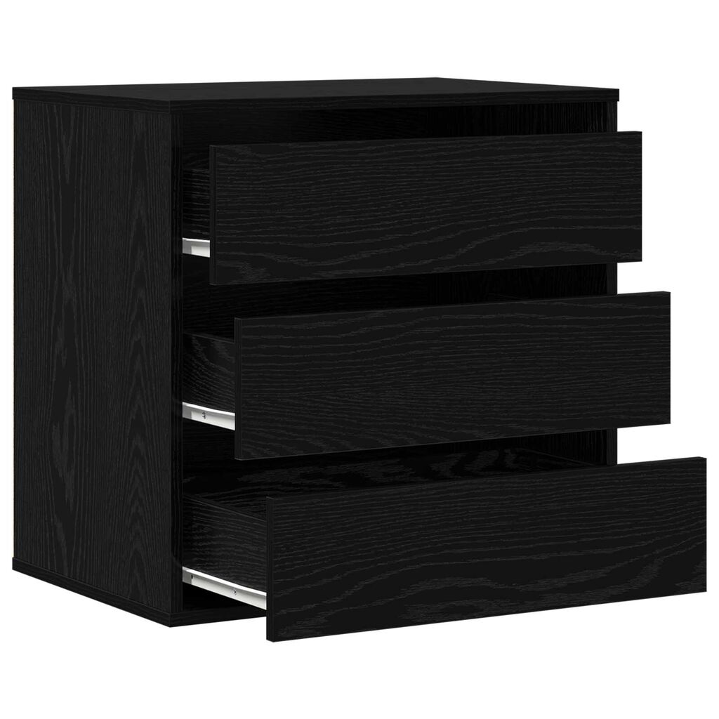 vidaXL Γωνιακό Κουτί με Συρτάρια Μαύρη Δρυς 60x41x58 εκ. Επεξεργασμένο Ξύλο