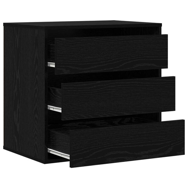 vidaXL Κουτί με Συρτάρια Μαύρη δρυς 60 x 41 x 58 cm Επεξεργασμένο ξύλο