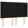 vidaXL Κρεβάτι Boxspring με Στρώμα & LED Μαύρο 140x200 εκ. Υφασμάτινο