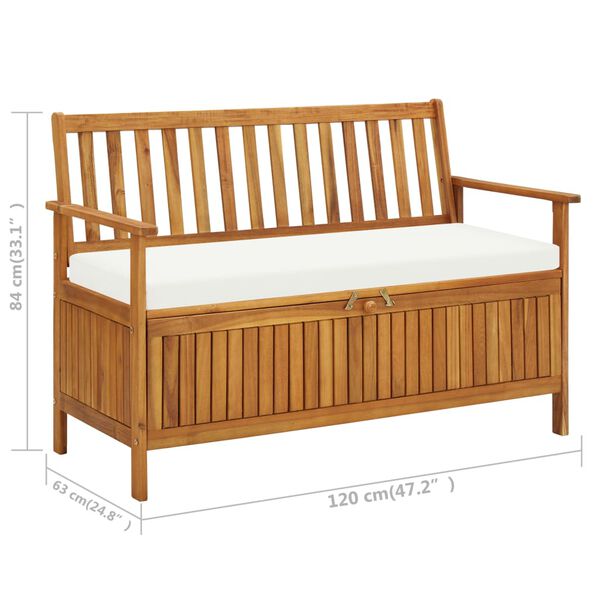 vidaXL Παγκάκι Κήπου με Αποθηκευτικό Χώρο 120x63x84 εκ. Ξύλο Ακακίας