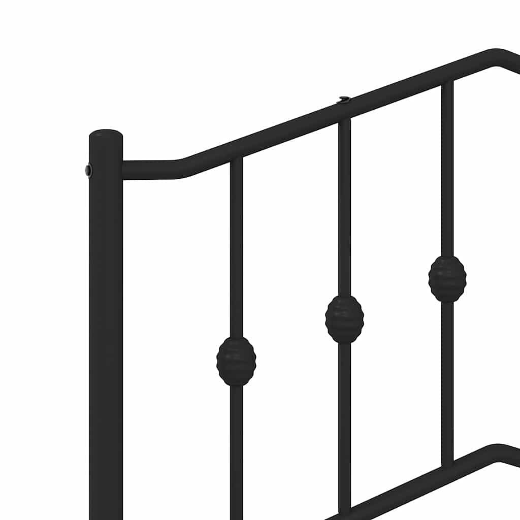 vidaXL Πλαίσιο Κρεβατιού με Κεφαλάρι Μαύρο 100 x 200 εκ. Μεταλλικό