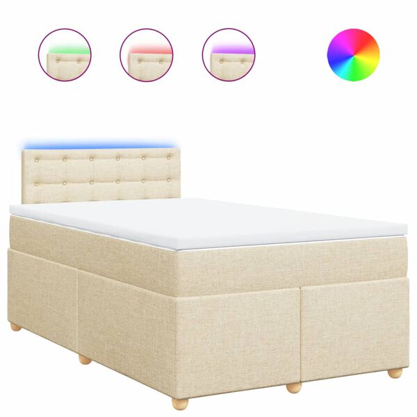 vidaXL &Kappa;&rho;&epsilon;&beta;ά&tau;&iota; Boxspring &mu;&epsilon; &Sigma;&tau;&rho;ώ&mu;&alpha; &Kappa;&rho;&epsilon;&mu; 120x190 &epsilon;&kappa;. &Upsilon;&phi;&alpha;&sigma;&mu;ά&tau;&iota;&nu;&omicron;