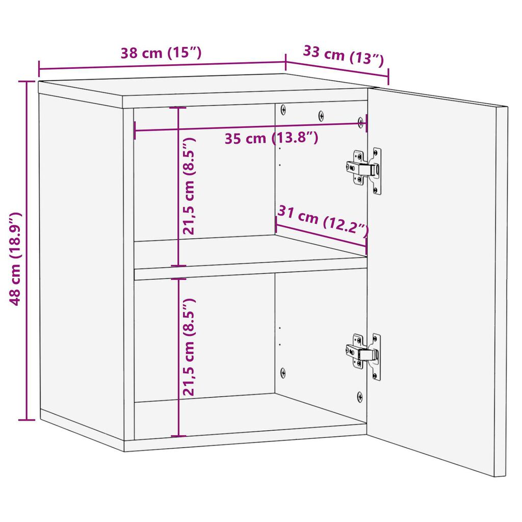 vidaXL Ντουλάπα Μπάνιου 38x33x48 εκ. Μασίφ Ξύλο Μάνγκο