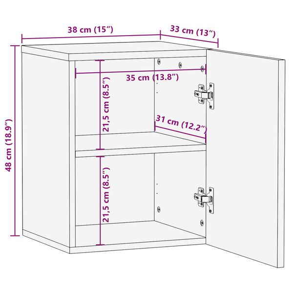 vidaXL Ντουλάπα Μπάνιου 38x33x48 εκ. Μασίφ Ξύλο Μάνγκο
