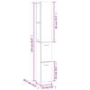 vidaXL Ντουλάπι Μπάνιου Μαύρο 25x26,5x170 εκ. Επεξεργασμένο Ξύλο
