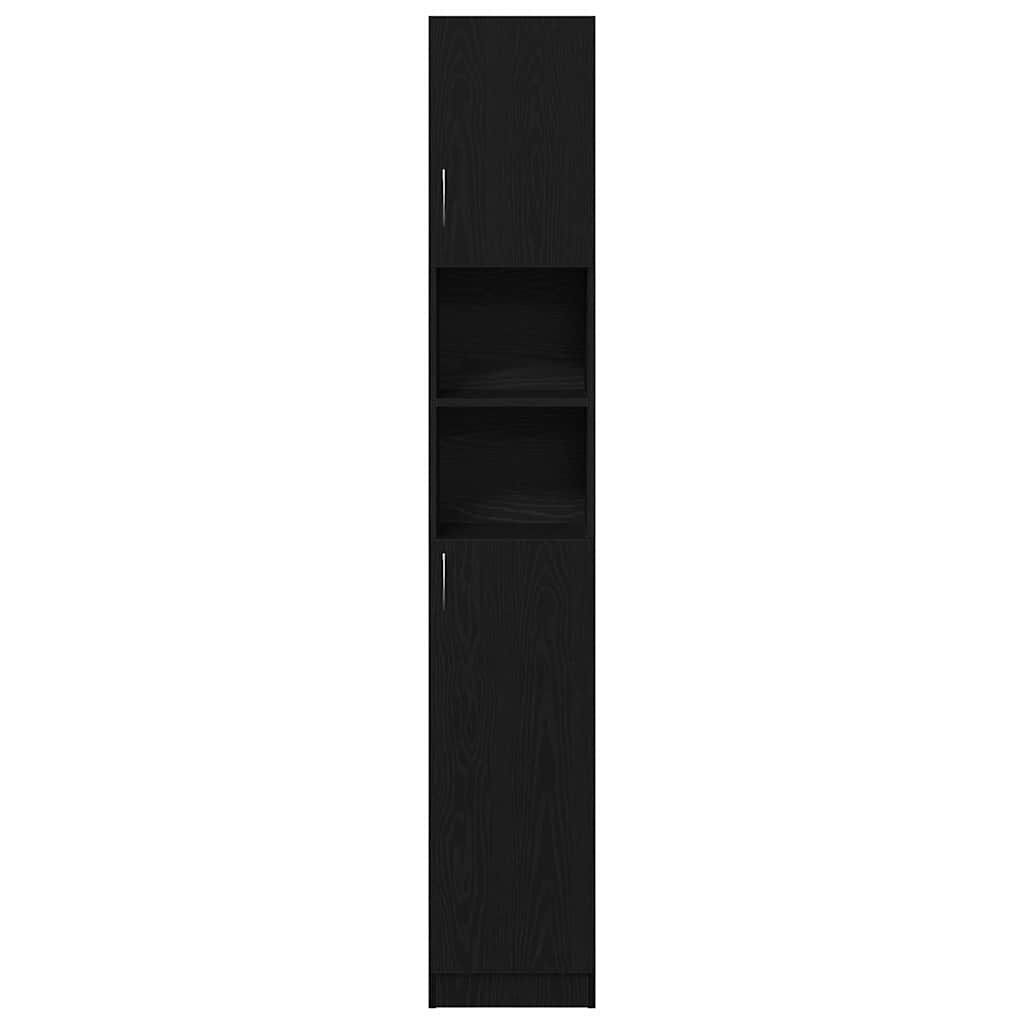 vidaXL Ντουλάπι Μπάνιου Μαύρο Δρυς 32x25,5x190 εκ. Επεξ. Ξύλο