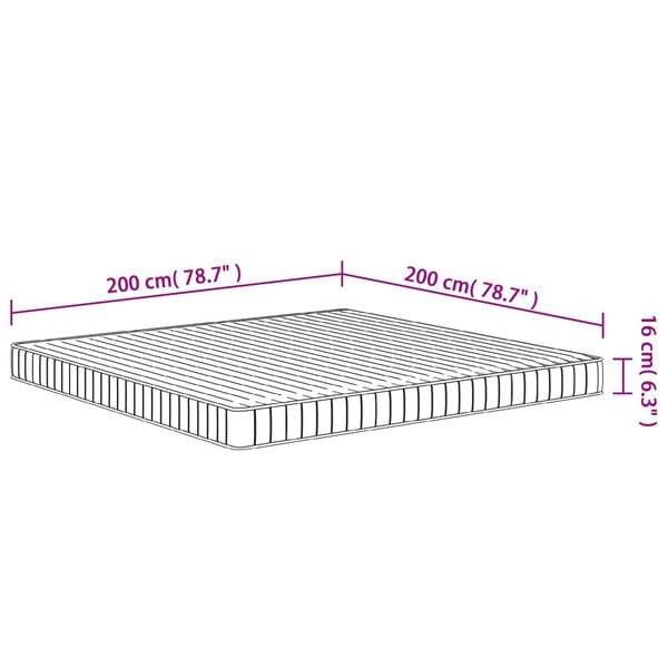 vidaXL Στρώμα Αφρού Medium Soft 200x200 εκ.