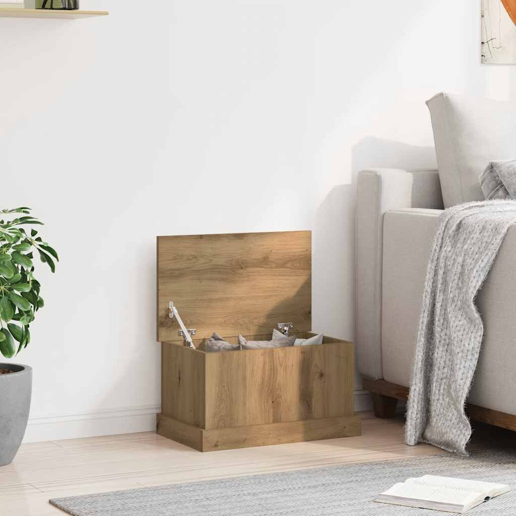 vidaXL Κουτί Αποθήκευσης Αρτισιανή Δρυς 30x50x28 εκ. Επεξ.Ξύλο