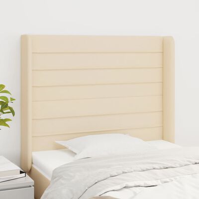 vidaXL Κεφαλάρι με Πτερύγια Κρεμ 103x16x118/128 εκ. Υφασμάτινο