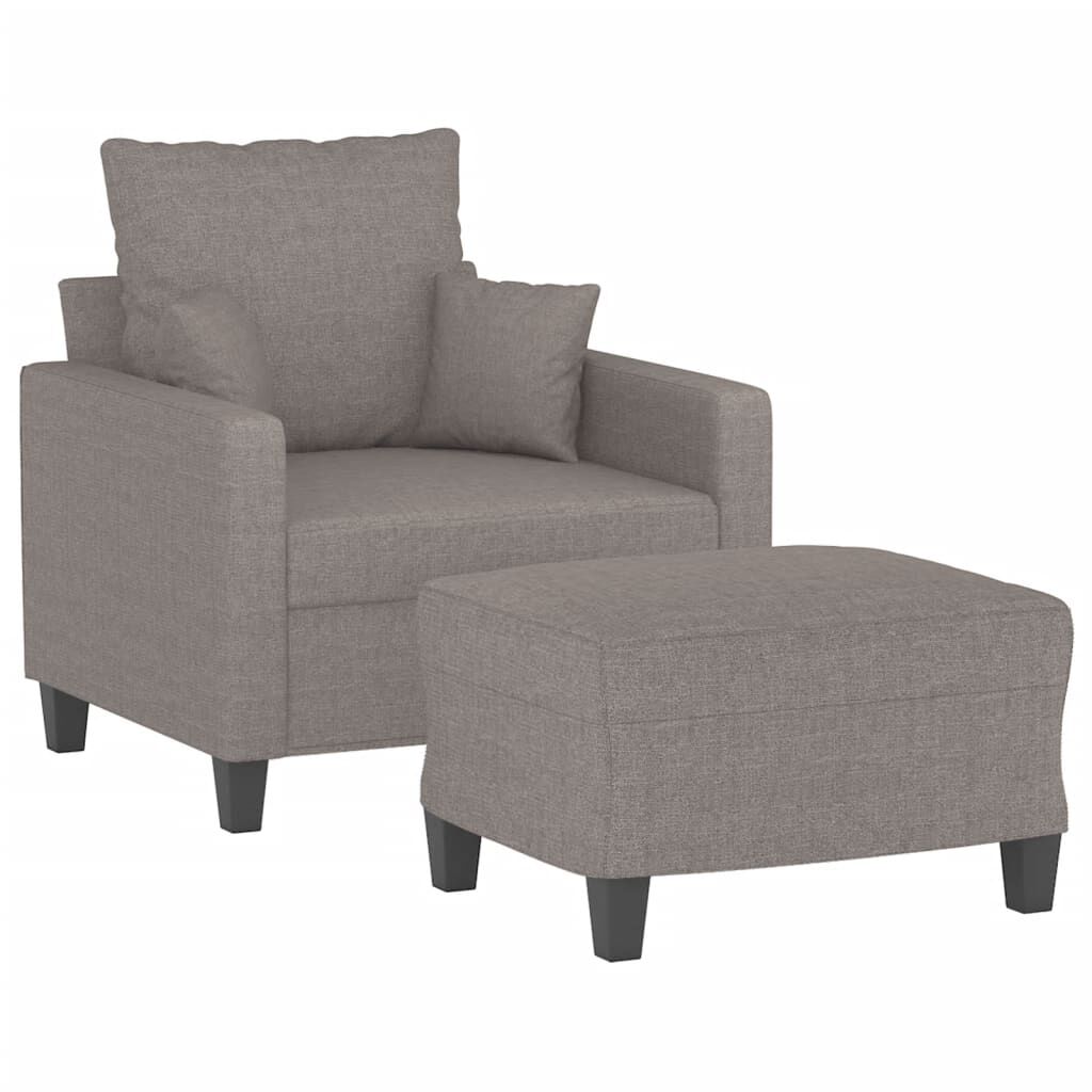 vidaXL Πολυθρόνα Taupe 60 εκ. από Υφασμάτινη με Υποπόδιο