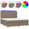 vidaXL &Kappa;&rho;&epsilon;&beta;ά&tau;&iota; Boxspring &mu;&epsilon; &Sigma;&tau;&rho;ώ&mu;&alpha; & LED Taupe 180x200 &epsilon;&kappa;. &Upsilon;&phi;&alpha;&sigma;&mu;ά&tau;&iota;&nu;&omicron;