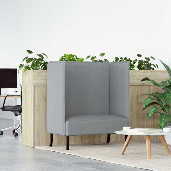 vidaXL Καναπές με ψηλή πλάτη Ανοιχτό γκρι 109x56x121 cm Ύφασμα