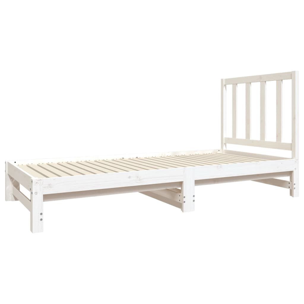 vidaXL Καναπές Κρεβάτι Συρόμενος Λευκός 2x(90x190) εκ. από Μασίφ Πεύκο