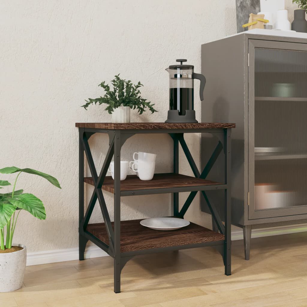 vidaXL Βοηθητικό Τραπέζι Καφέ Δρυς 40x42x50 εκ. Επεξεργασμένο Ξύλο