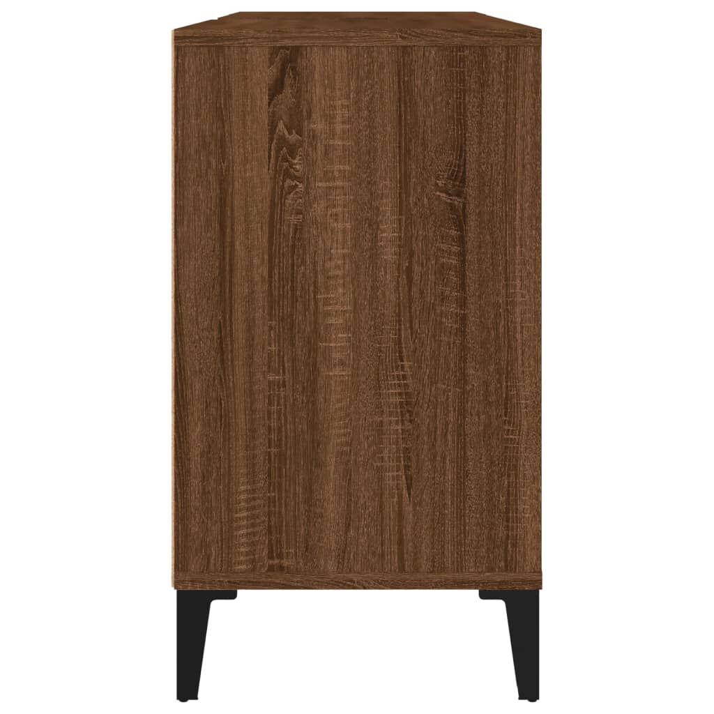 vidaXL Ντουλάπι Νιπτήρα Καφέ Δρυς 80 x 33 x 60 εκ. Επεξεργασμένο Ξύλο