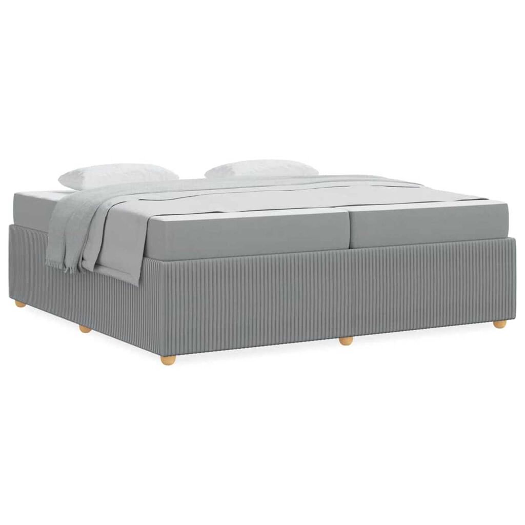 vidaXL Σκελετός Κρεβατιού Άλλο Ανοιχτό γκρι 200 x 200 cm ύφασμα