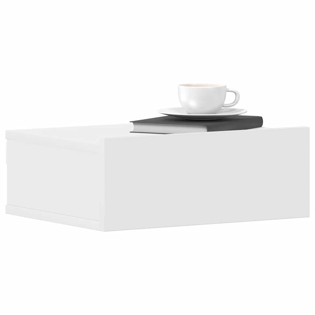 vidaXL Κομοδίνα Κρεμαστά 2 τεμ. Λευκά 40 x 30 x 15 εκ. Επεξ. Ξύλο