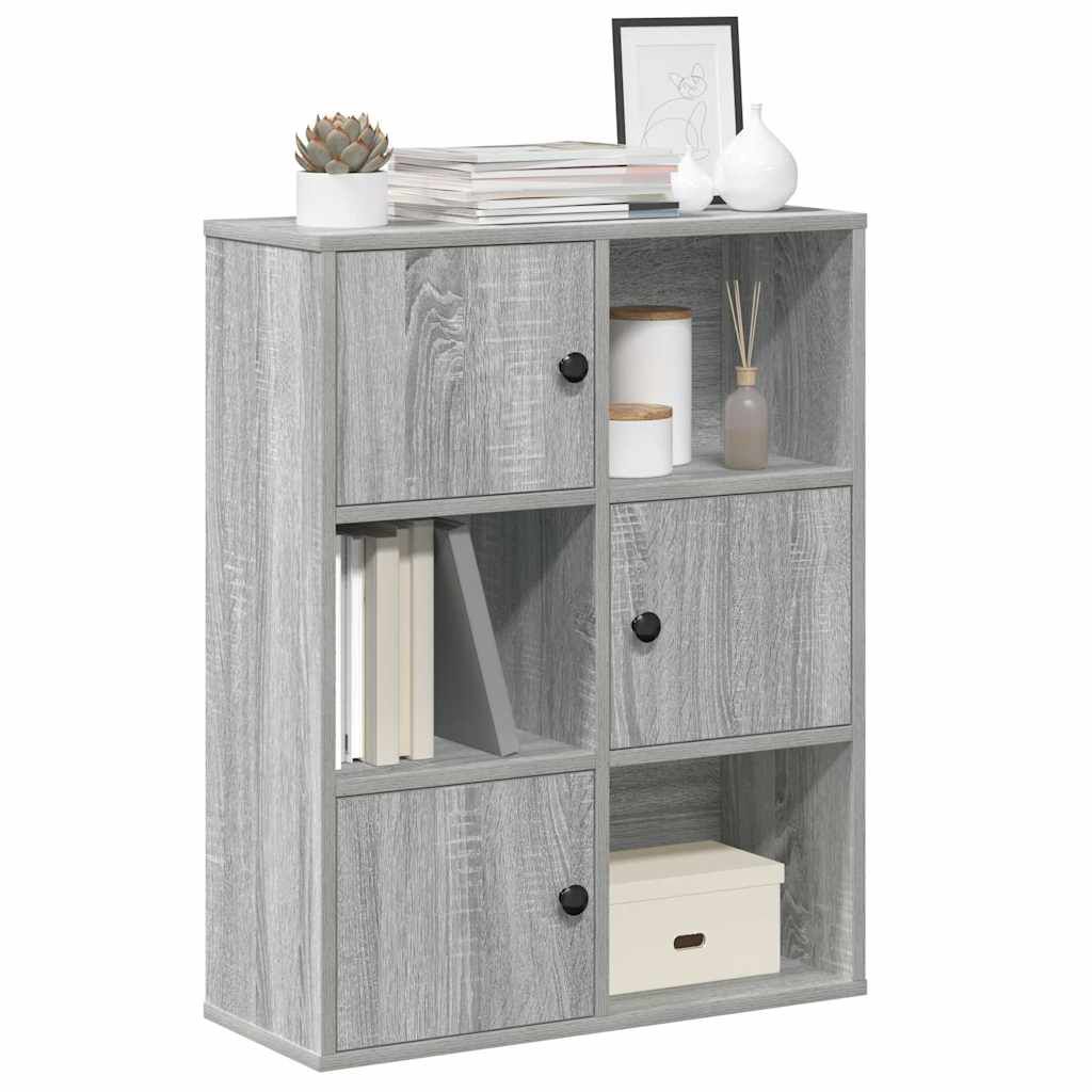 vidaXL Βιβλιοθήκη Γκρι Sonoma 60x24x76,5 εκ. από Επεξεργασμένο Ξύλο