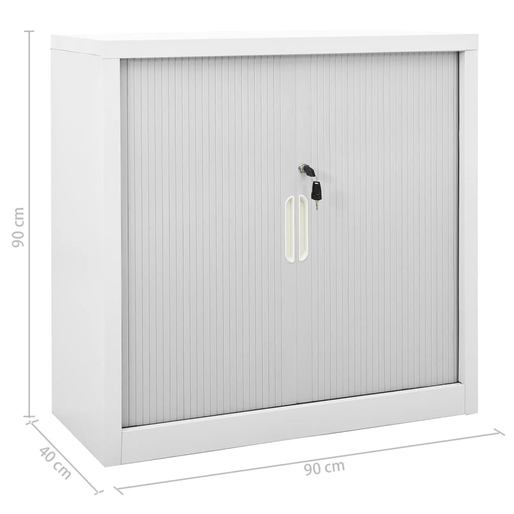 vidaXL Ντουλάπι με Συρόμενη Πόρτα Γκρι 90 x 40 x 90 εκ. Ατσάλινο