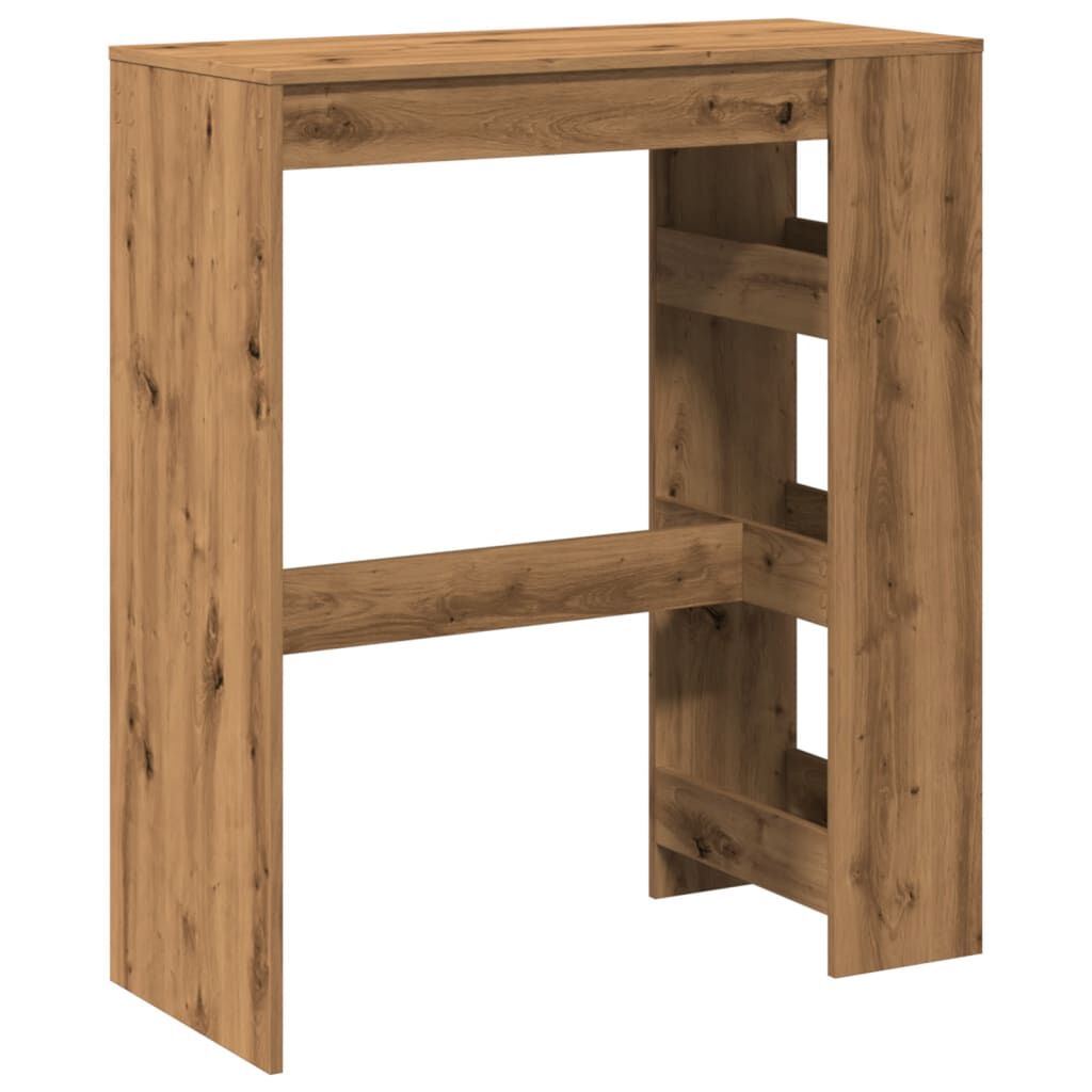 vidaXL Τραπέζι Μπαρ με Ράγες Δρυς 90x40x103,5 εκ. Επεξεργ. Ξύλο