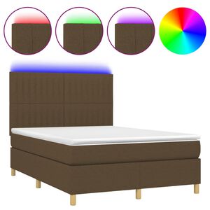 vidaXL &Kappa;&rho;&epsilon;&beta;ά&tau;&iota; Boxspring &mu;&epsilon; &Sigma;&tau;&rho;ώ&mu;&alpha; & LED &Sigma;&kappa;.&Kappa;&alpha;&phi;έ 140x190&epsilon;&kappa;. &Upsilon;&phi;&alpha;&sigma;&mu;ά&tau;&iota;&nu;&omicron;