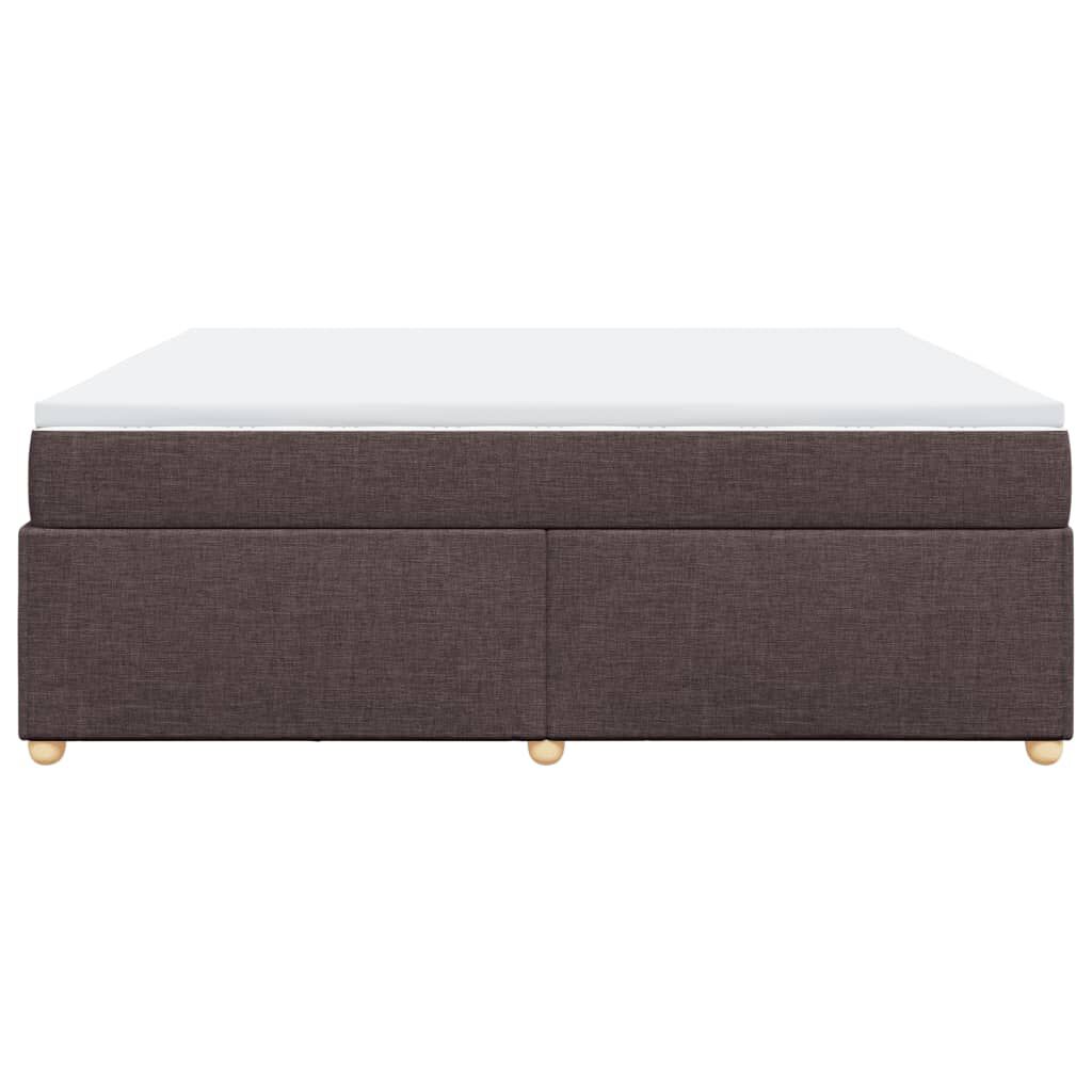 vidaXL Κρεβάτι Boxspring με Στρώμα Σκούρο Καφέ 200x200 εκ. Υφασμάτινο