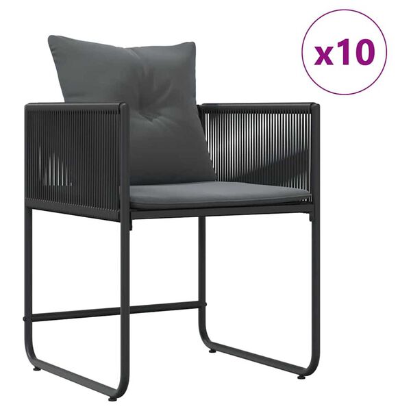 vidaXL Σέτ φαγητού για κήπο 11 pcs Μαύρο Ατσάλι
