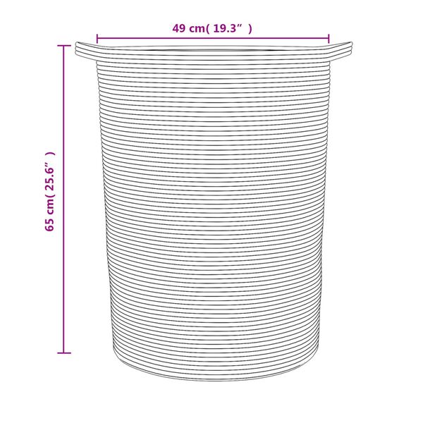 vidaXL Καλάθι Αποθήκευσης Γκρι και Λευκό Ø49x65 εκ. Βαμβακερό