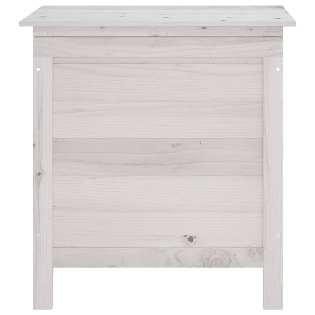 vidaXL Μπαούλο Αποθ. Κήπου Λευκό 50 x 49 x 56,5 εκ. Μασίφ Ξύλο Ελάτης