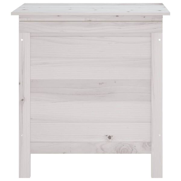 vidaXL Μπαούλο Αποθ. Κήπου Λευκό 50 x 49 x 56,5 εκ. Μασίφ Ξύλο Ελάτης