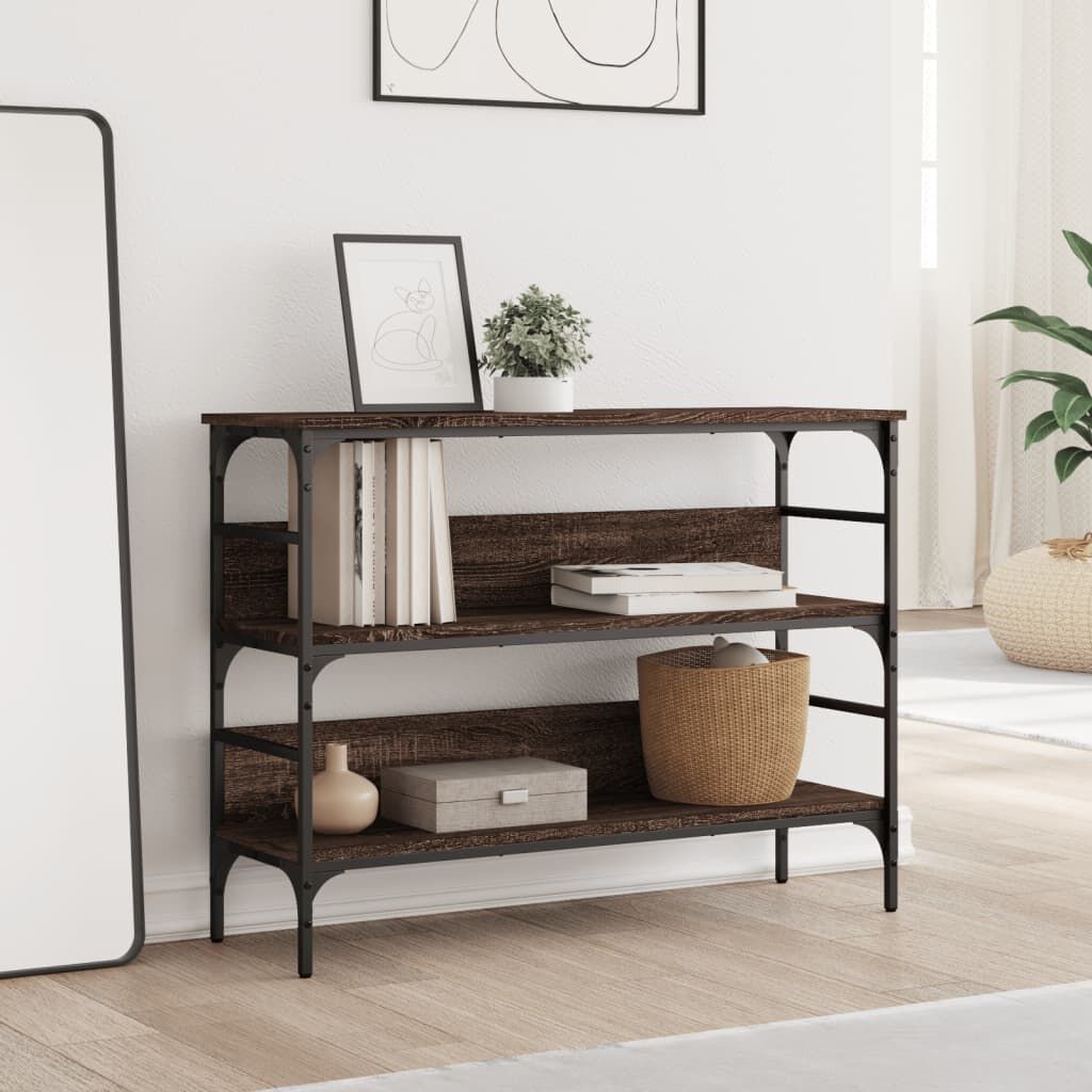 vidaXL Τραπέζι Κονσόλα Καφέ Δρυς 100x32x75 εκ. Επεξεργασμένο Ξύλο