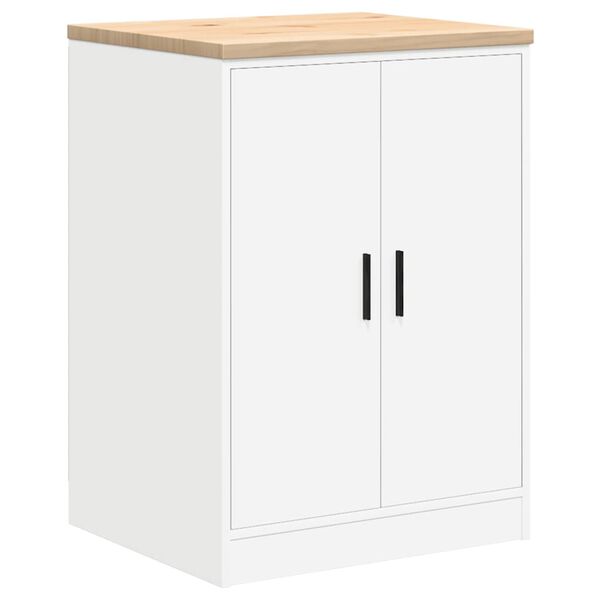 vidaXL ντουλάπι αποθήκευσης γκαράζ Λευκό 60x51x85 εκ μασίφ ξύλο πεύκο