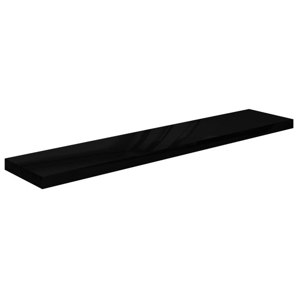 vidaXL Ράφι Τοίχου Γυαλιστερό Μαύρο 120x23,5x3,8 εκ. MDF