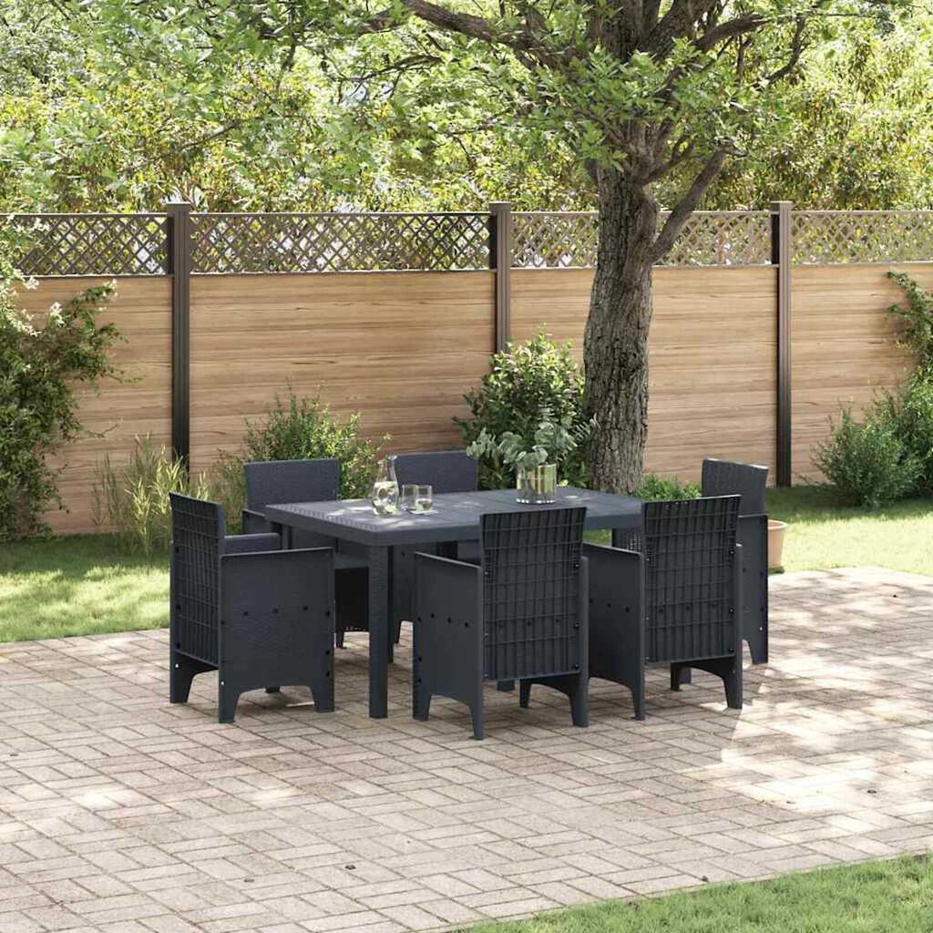 vidaXL Σέτ φαγητού για κήπο 5 pcs Λευκό Rattan Polt