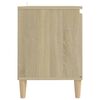 vidaXL Έπιπλο Τηλεόρασης Καφέ Δρυς 103,5x35x50εκ. Μασίφ Ξύλινα Πόδια