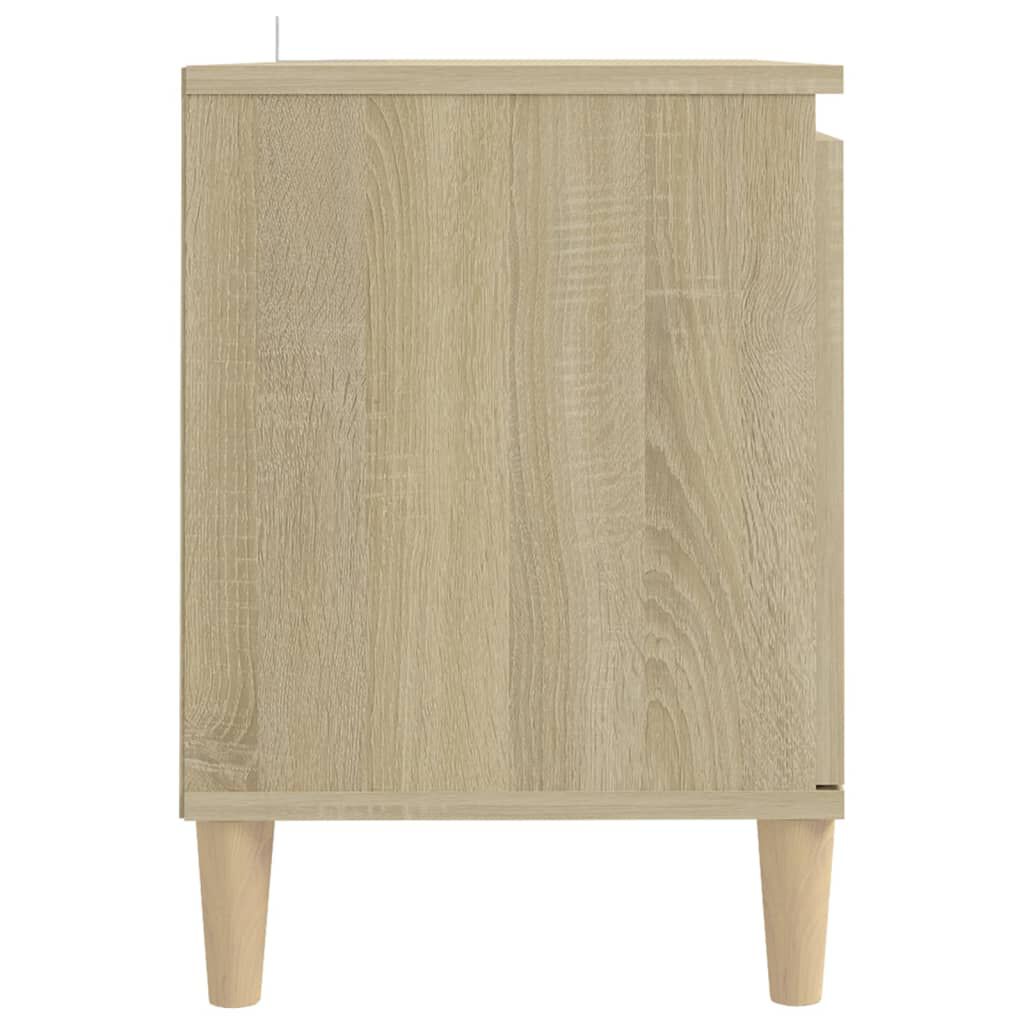 vidaXL Έπιπλο Τηλεόρασης Καφέ Δρυς 103,5x35x50εκ. Μασίφ Ξύλινα Πόδια