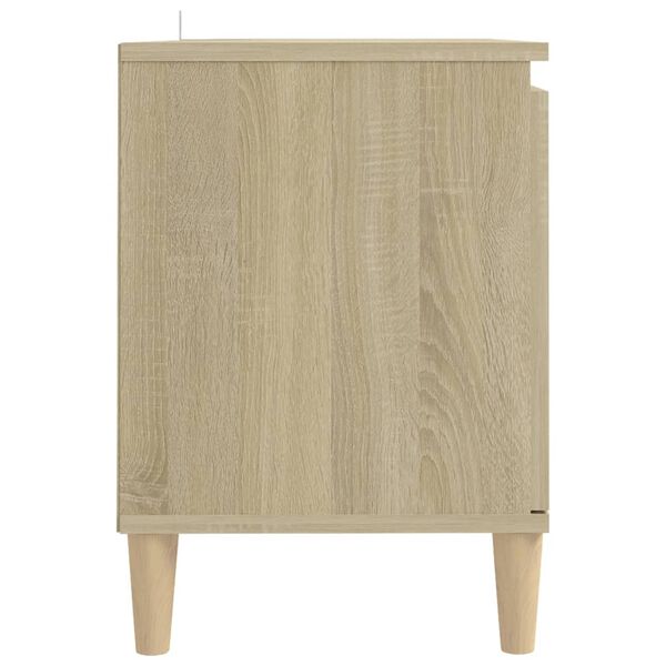 vidaXL Έπιπλο Τηλεόρασης Καφέ Δρυς 103,5x35x50εκ. Μασίφ Ξύλινα Πόδια