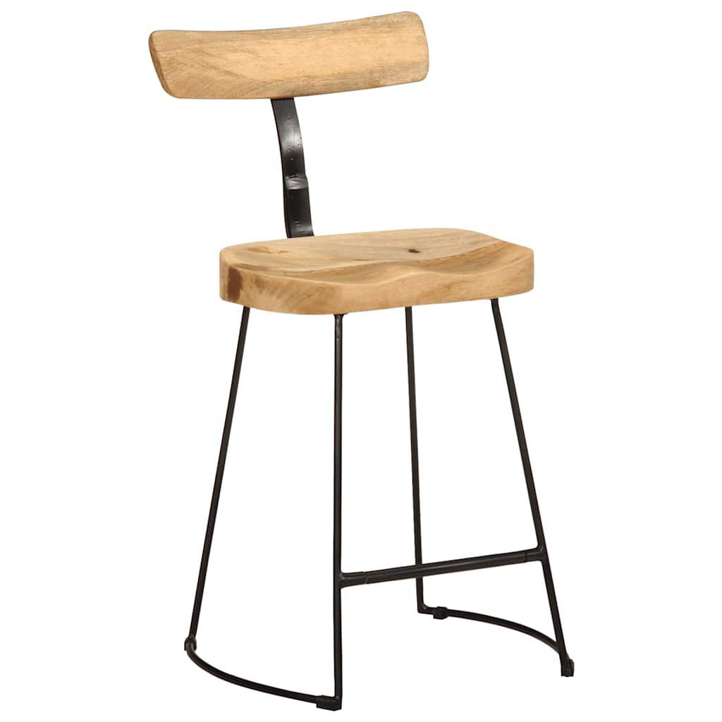 vidaXL Σκαμπό Μπαρ 2 τεμ. 49x43x79 εκ. από Μασίφ Ξύλο Μάνγκο