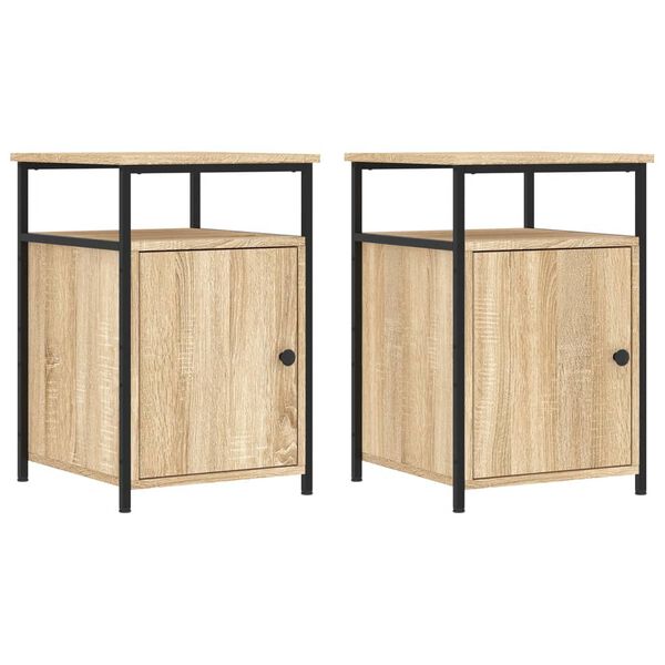 vidaXL Κομοδίνα 2 τεμ. Sonoma Δρυς 40x42x60 εκ. από Επεξεργασμένο Ξύλο