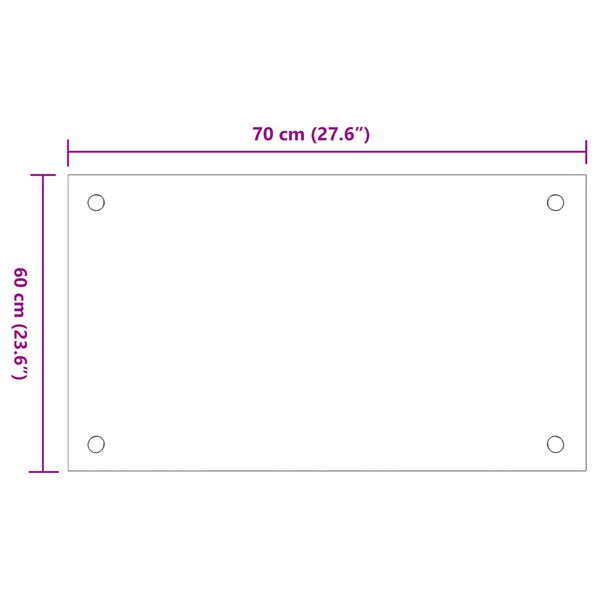 vidaXL Πλάτες Κουζίνας 2 τεμ. Διαφανής 70 x 60 εκ. από Ψημένο Γυαλί