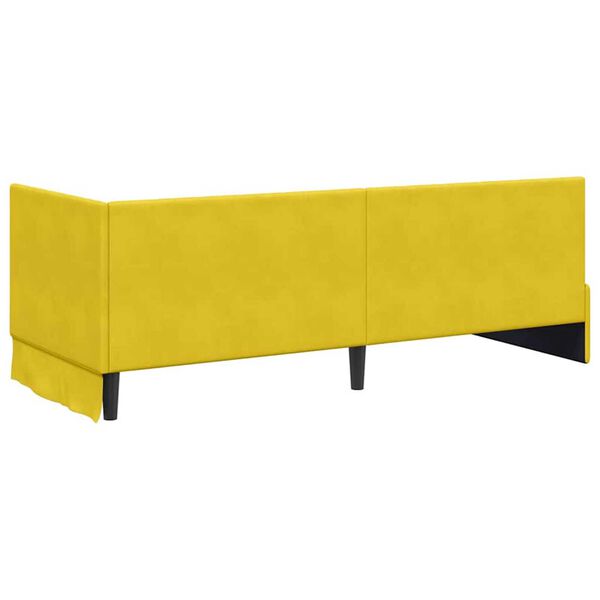 vidaXL Κρεβάτι Γωνίας με κεφαλάρι Κίτρινο 80 x 200 cm Βελούδο