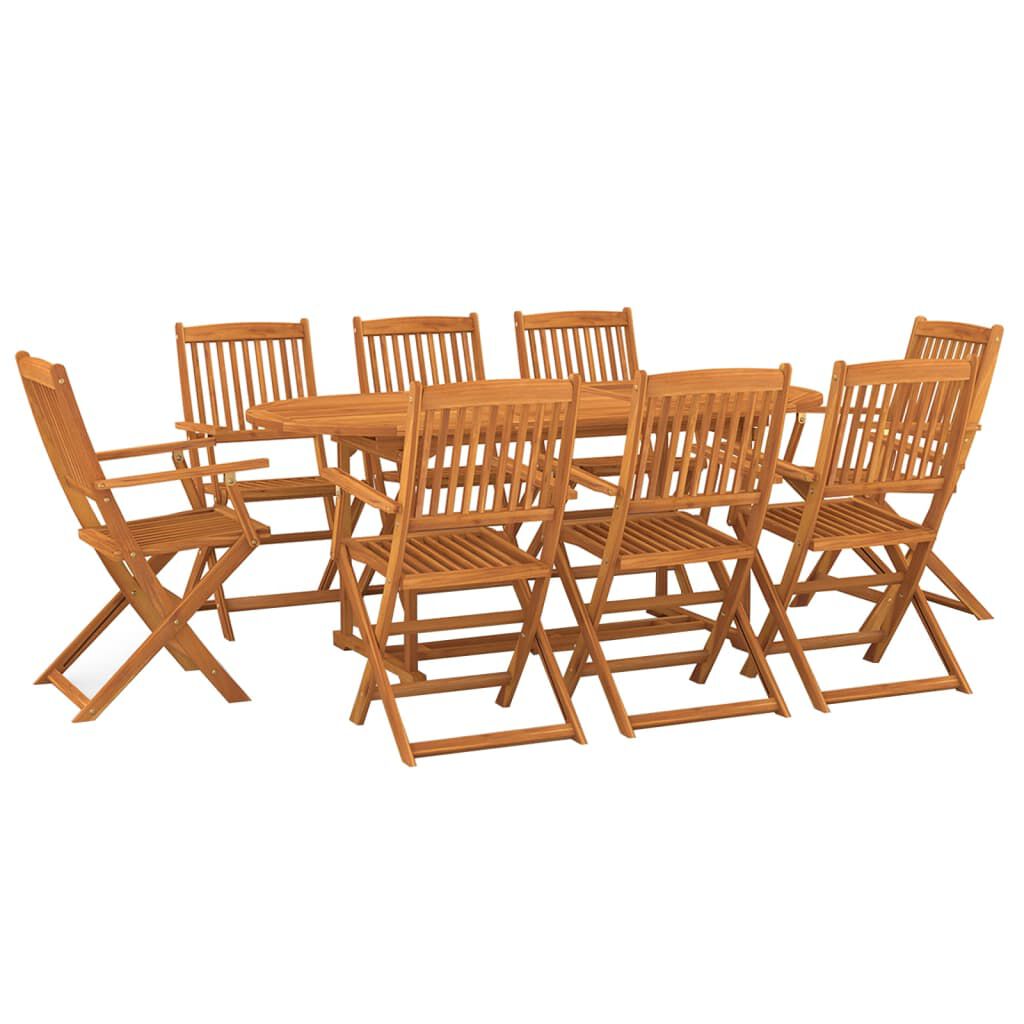vidaXL Σετ Τραπεζαρίας Κήπου 9 Τεμαχίων 180x90x75 εκ. Μασίφ Ακακία