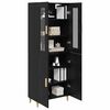 vidaXL Highboard &Mu;&alpha;ύ&rho;&eta; &Omicron;&xi;&upsilon;ά 69,5 x 34 x 180 &epsilon;&kappa;. &Sigma;ύ&nu;&theta;&epsilon;&tau;&omicron; &Xi;ύ&lambda;&omicron; &kappa;&alpha;&iota; &Gamma;&upsilon;&alpha;&lambda;ί