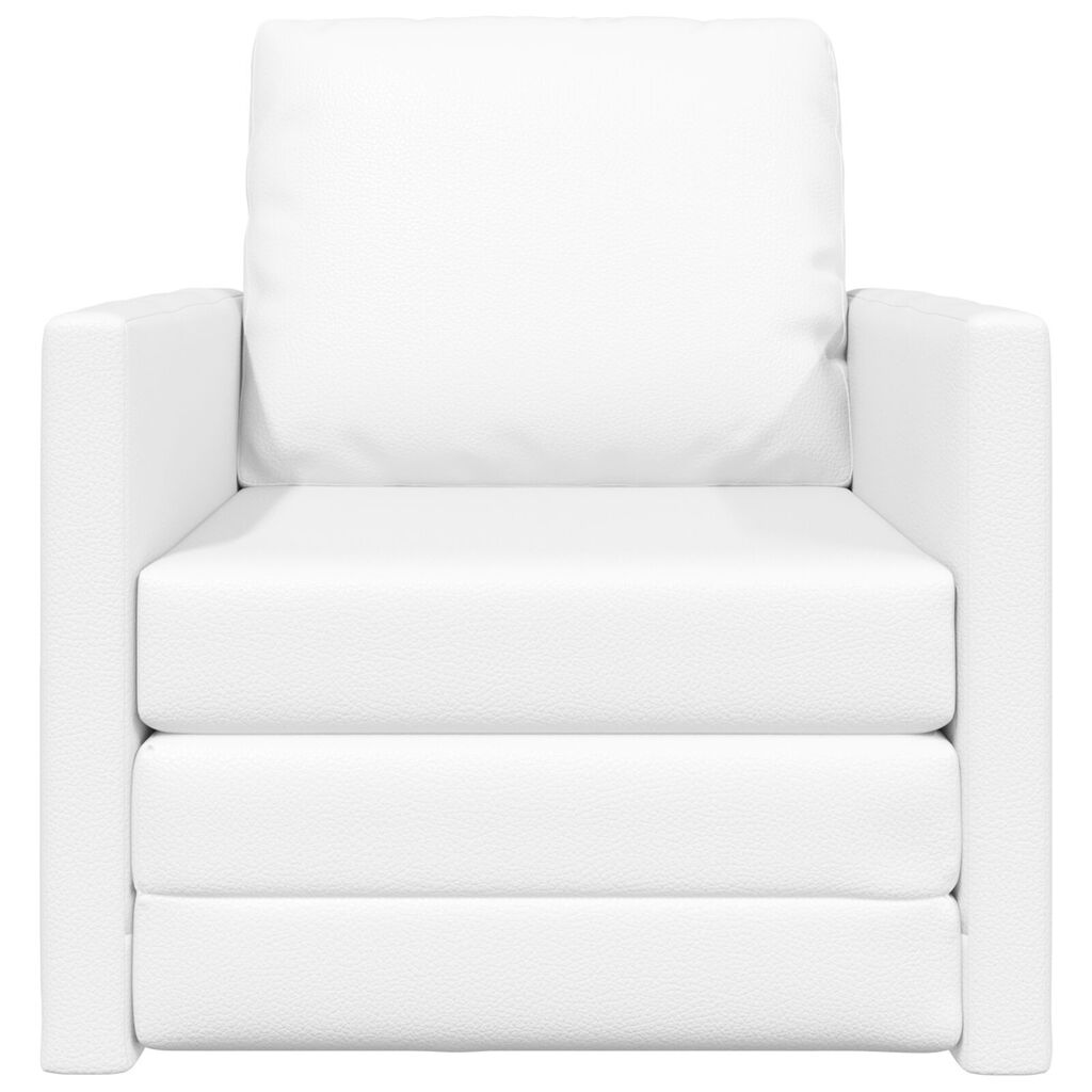 vidaXL Καθιστικό Κρεβάτι 2 σε 1 Λευκό 74x77x81 cm από Τεχνητό Δέρμα